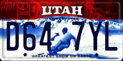 UT license plate D647YL