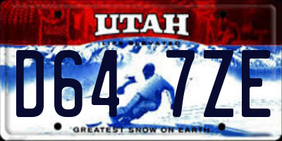 UT license plate D647ZE