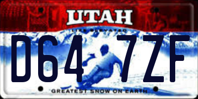 UT license plate D647ZF