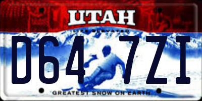 UT license plate D647ZI