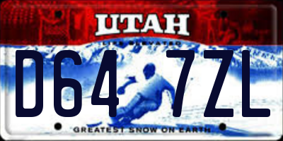 UT license plate D647ZL
