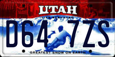 UT license plate D647ZS