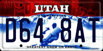 UT license plate D648AT