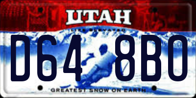 UT license plate D648BO