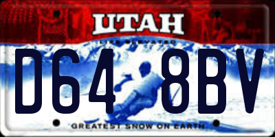 UT license plate D648BV