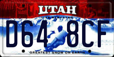 UT license plate D648CF
