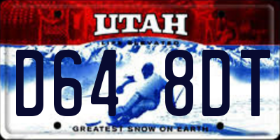UT license plate D648DT