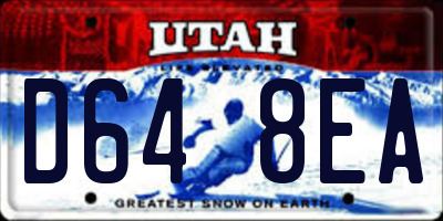 UT license plate D648EA