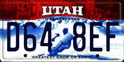 UT license plate D648EF