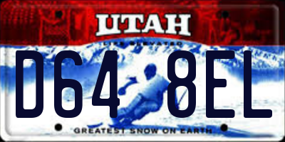 UT license plate D648EL