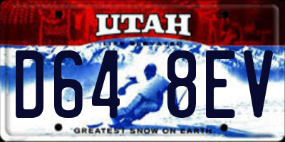 UT license plate D648EV