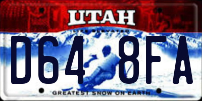 UT license plate D648FA