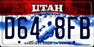 UT license plate D648FB