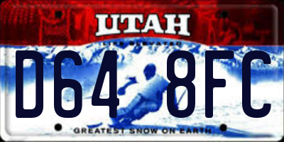 UT license plate D648FC