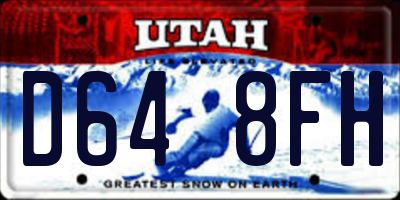 UT license plate D648FH