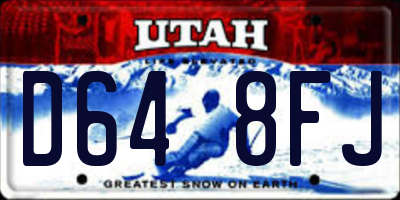 UT license plate D648FJ