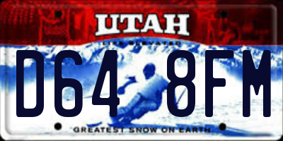 UT license plate D648FM