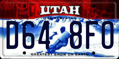 UT license plate D648FO