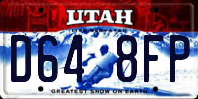 UT license plate D648FP