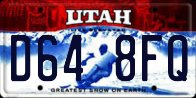 UT license plate D648FQ