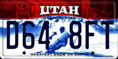 UT license plate D648FT