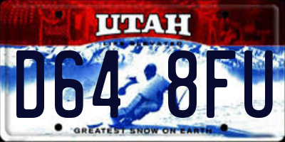 UT license plate D648FU
