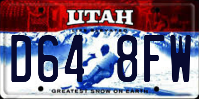 UT license plate D648FW