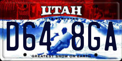 UT license plate D648GA