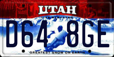 UT license plate D648GE