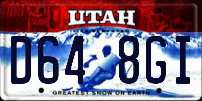 UT license plate D648GI