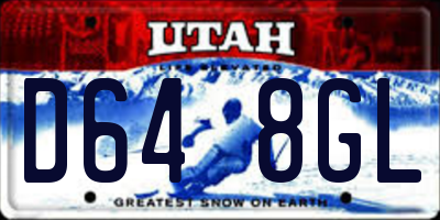 UT license plate D648GL