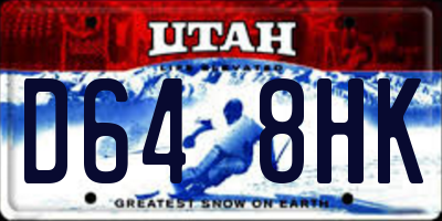 UT license plate D648HK