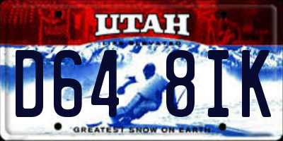 UT license plate D648IK