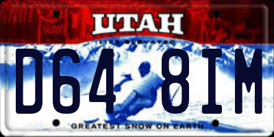 UT license plate D648IM