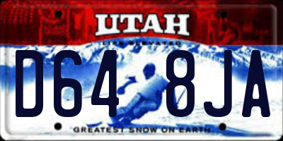 UT license plate D648JA