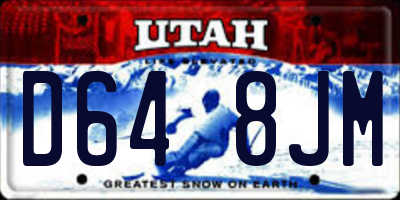 UT license plate D648JM