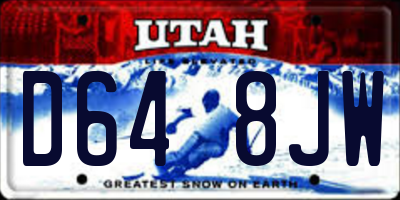 UT license plate D648JW