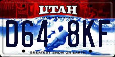 UT license plate D648KF