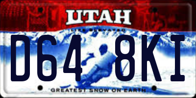 UT license plate D648KI