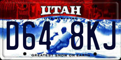 UT license plate D648KJ