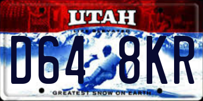 UT license plate D648KR