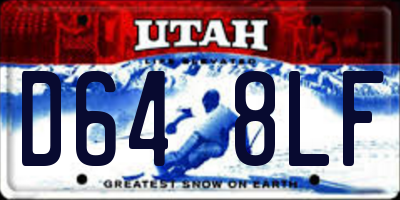 UT license plate D648LF