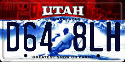UT license plate D648LH