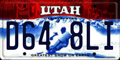 UT license plate D648LI