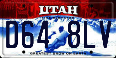 UT license plate D648LV