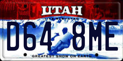 UT license plate D648ME