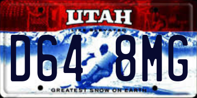 UT license plate D648MG
