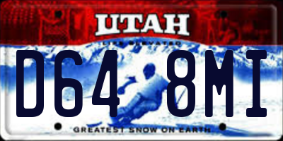 UT license plate D648MI