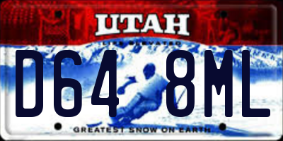 UT license plate D648ML