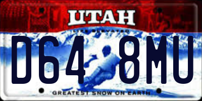 UT license plate D648MU